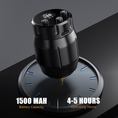 LIUMATE Wireless Tattoo Power Supply - 1500mAh RCA Cordless Battery Pack