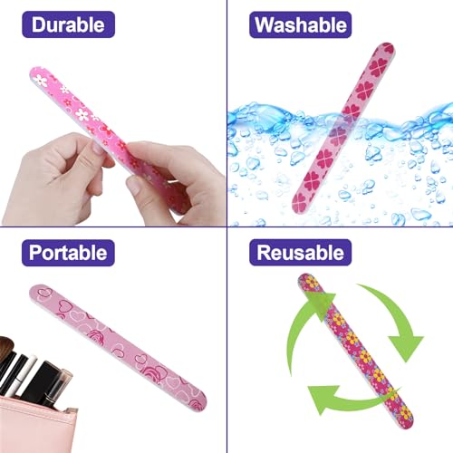 24 Pack Colorful Dual-Sided Nail Files - 180 Grit Emery Board