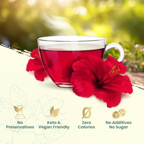 Caffeine-Free Hibiscus Tea Bags (50 Count) - Antioxidant-Rich Herbal Tea