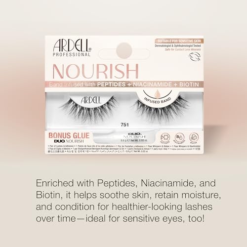 Ardell 751 False Eyelashes with Peptides & Biotin - Natural Wispy Lashes