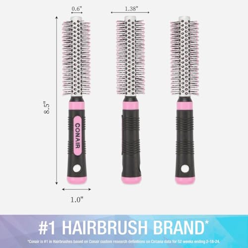 Conair Metal Round Hairbrush for Blowouts - Pink/Black