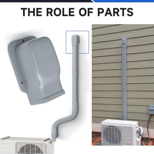3" Mini Split Line Set Cover Kit - PVC Wall Cover for AC Units