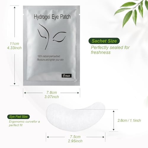 Tifanso Grey 130 Pairs Lint-Free Hydrogel Under Eye Pads for Eyelash Extensions