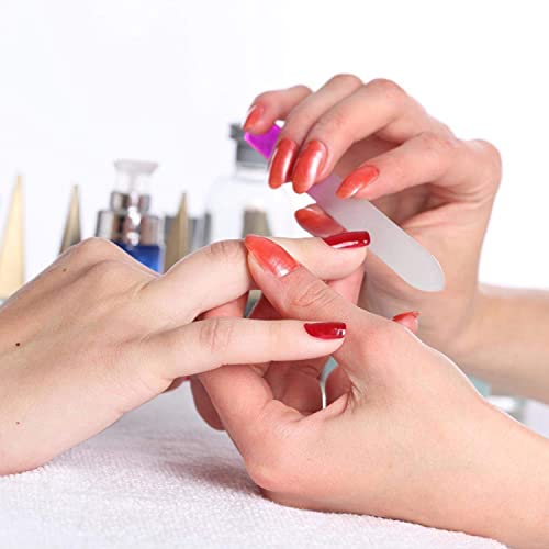 6 Pack Multi-Colored Glass Nail Files with Case - Double Sided