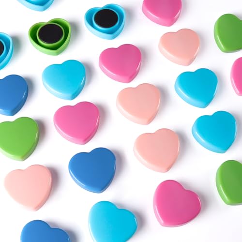 DUJEQM Strong Refrigerator Magnets - 100 Pack Colorful Heart Design