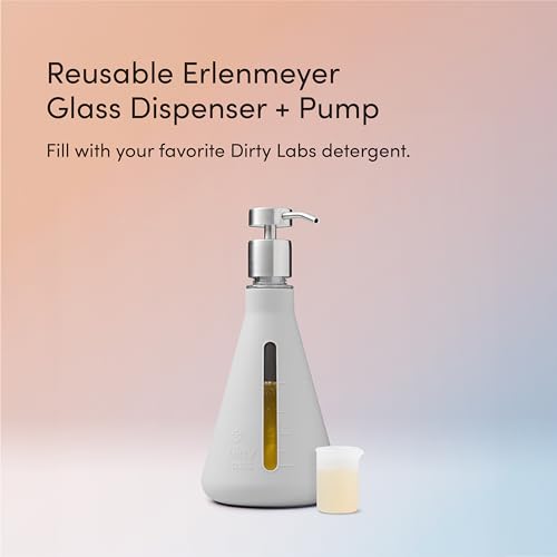 Glass Laundry Detergent Dispenser & Pump - Reusable & Mess-Free, Holds 40 Loads