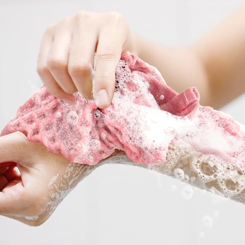 Cleanbear Cotton Waffle Washcloths - 6 Pack, Soft & Quick-Dry