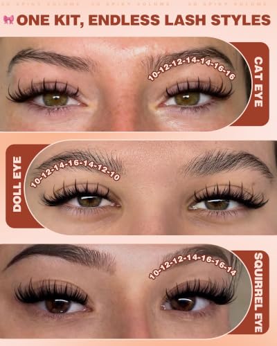Geeneiya Manga Lash Clusters Kit with Spikes - Spiky Kit for Bold Eye Looks