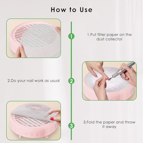 200 Disposable Nail Dust Collector Filter Paper Sheets - Compatible with MelodySusie HPro/SProR/SPro/XC320J