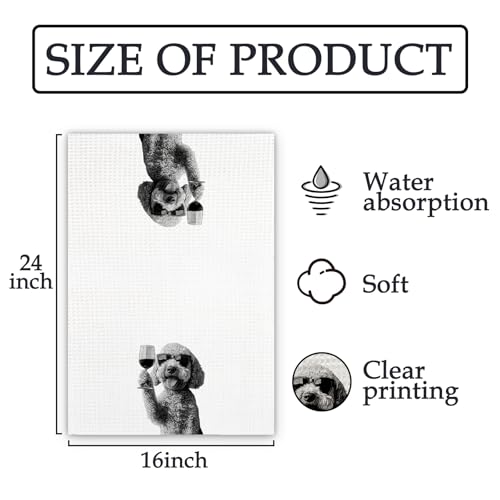 Goldendoodle Wine Kitchen Towels - Funny Decor for Dog Lovers