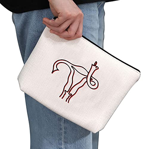 G2TUP Feminist Women Empowerment Makeup Bag V White Bag Travel Cosmetic Pouch