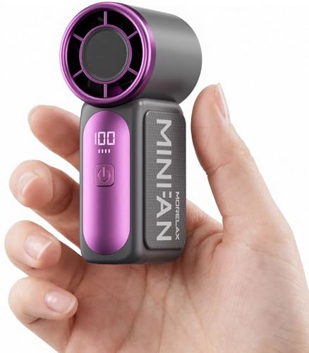 Morelax Mini Portable Handheld Fan with 6 Speeds - USB Rechargeable