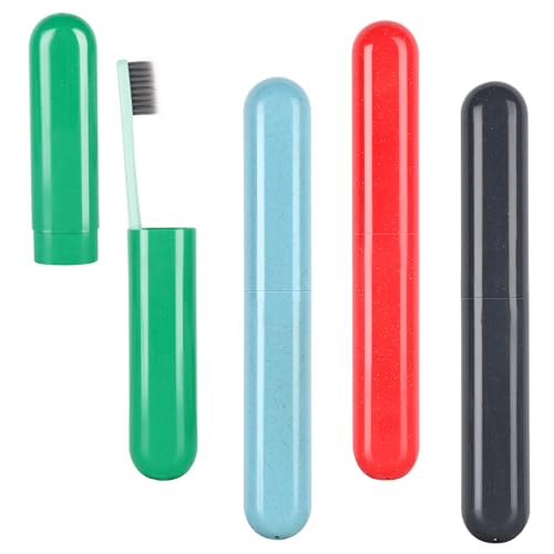 Hooqict 4-Pack Portable Travel Toothbrush Cases - Colorful Protectors