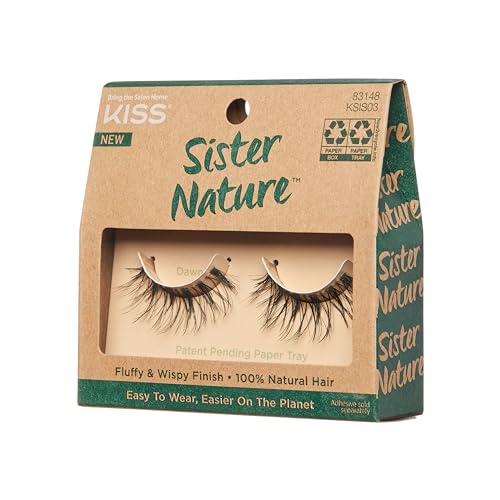 Amanecer Sister Nature False Eyelashes - 12mm, Natural Hair, Recyclable Packaging, 1 Pair (Pack of 2)