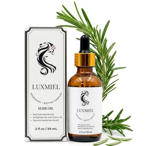 LUXMIEL Organic Rosemary Mint Hair Growth Oil - 2 fl oz Scalp Treatment