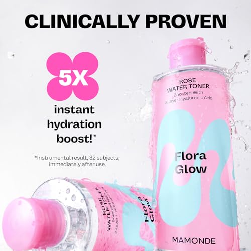 MAMONDE Flora Glow Rose Water Toner - Hydrating & Brightening, 10.14 Fl Oz