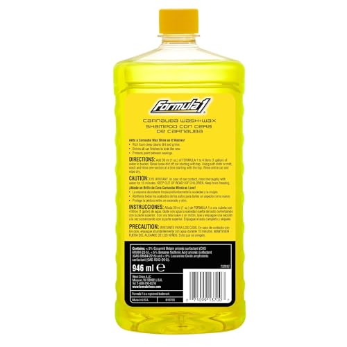 Formula 1 Car Wash and Carnauba Wax - 32 oz 2-in-1 Auto Detailing Soap