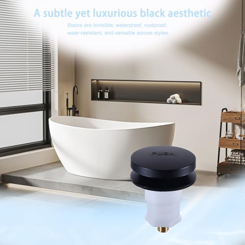 Matte Black Bathtub Drain Stopper with 3/8" & 5/16" Studs