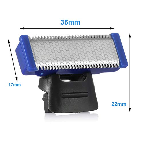 6 Pack Replacement Heads for Rechargeable Shaver & Trimmer – Includes 2 Clean Brushes