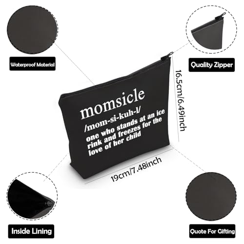 Hockey Mom Makeup Bag - Waterproof Momsicle Cosmetic Toiletry Pouch