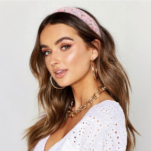 7 Pack Pink Headbands for Women & Girls - Non-Slip Pearl Beads
