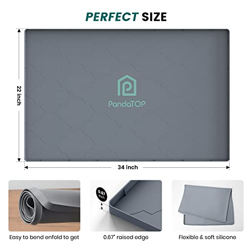 Waterproof Silicone Under Sink Mat 34" x 22" for Kitchen & Bathroom