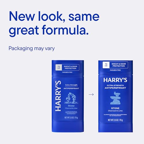 Harry's Extra-Strength Antiperspirant Deodorant, Sweat & Odor Control Antiperspirant for Men, Variety Pack - Stone, Redwood, Wildlands, 2.5 oz Pack of 3