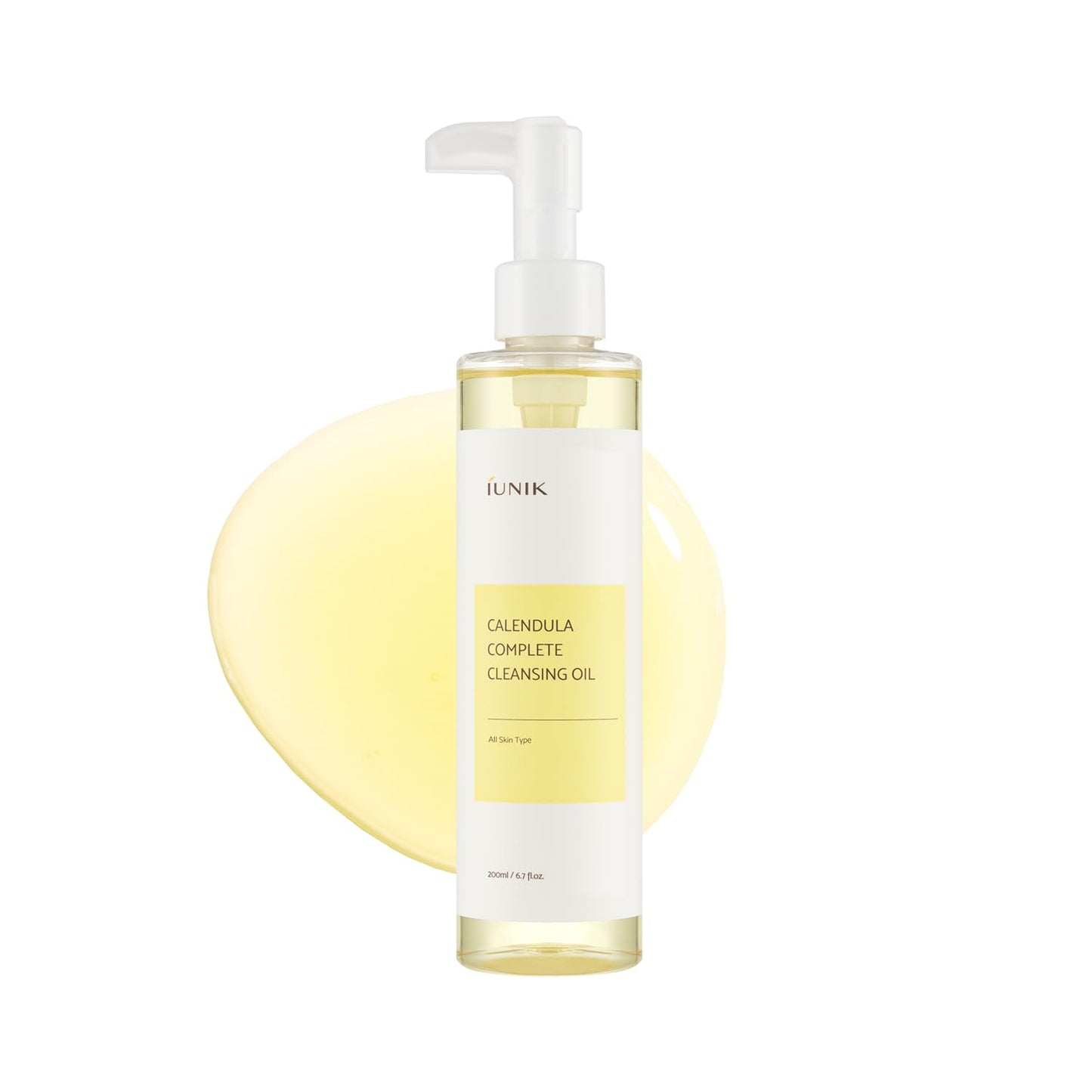 IUNIK Calendula Complete Cleansing Oil | Vegan Jojoba Oil Cleanser for Blackhead Care & Makeup Removal - 200ml / 6.7 fl oz