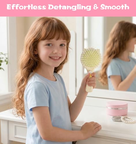 Toddler Hair Brush Set - 2Pcs Cat Paw Detangler Brushes for Kids