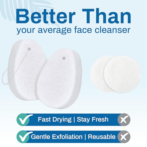 Zeefpod Exfoliating Facial Sponge - 18 Pack Reusable Face Pads for Deep Cleansing & Makeup Removal