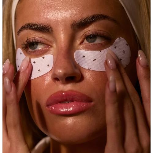 + Lux Unfiltered Iced Latte Cooling Under Eye Patches - Anti-Slip Caffeine Infused Korean Eye Mask - Reduces Puffiness, Brightens & Hydrates - Niacinamide & Hyaluronic Acid - Vegan - 10 Pairs