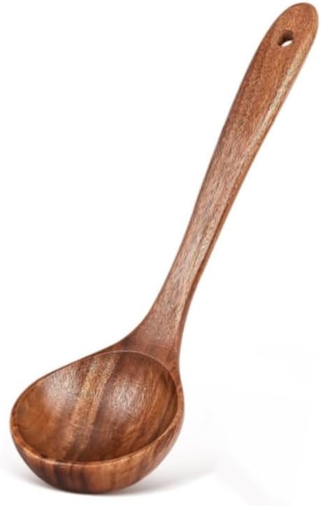 Wooden Long Handle Spoon - Large Kitchen Utensil for Non-Stick Pots & Pans | Perfect for Cooking & Serving