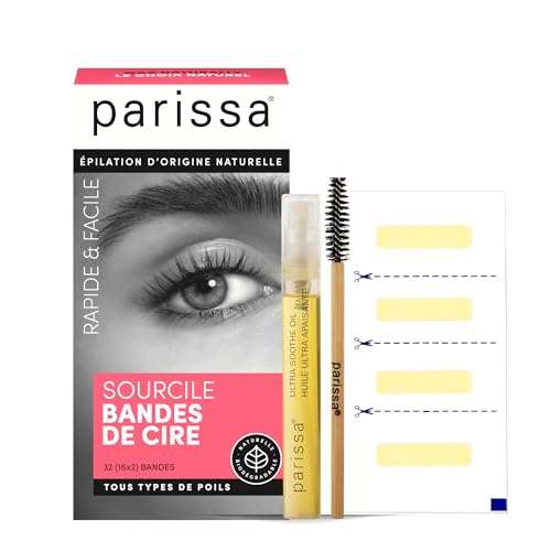 Parissa Natural Eyebrow Wax Strips Kit - 16 Double-Sided Strips