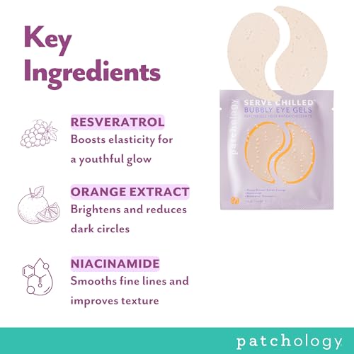 Patchology Hydrating Bubbly Eye Gels with Niacinamide - 5 Pairs