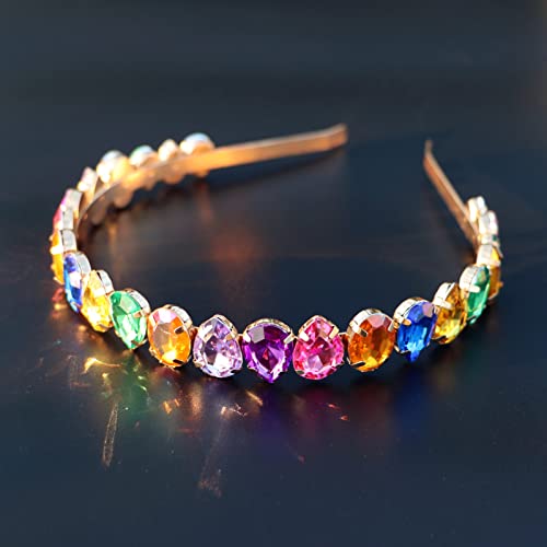 Sparkly Rhinestone Butterfly Headband for Women Colorful Hair Accessory