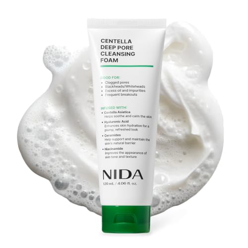 NIDA Centella Deep Pore Cleansing Foam - 120ml, Hydrating & Soothing