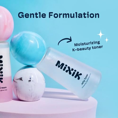 MIXIK Jelly Toner Spray for Face - Full Size Unscented Hydrating Facial Mist with Rose Water & Avocado Oil (80ml)