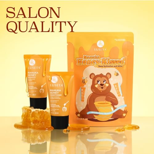 Luseta Manuka Honey Shampoo & Conditioner Set Hydrate & Repair for Dry and Dull Hair Adds Shine & Restore Softness Moisturizing for Damaged Hair 1.01 fl oz*2