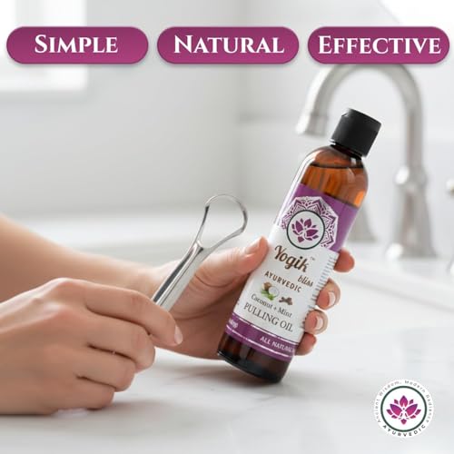 Yogik Bliss Coconut Mint Oil Pulling Mouthwash – Ayurvedic Oral Care with Vitamins D3, E & K2