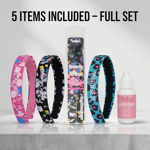 Flawless Lace Hair Accessories Set - 3 Edge Bands & Strong Glue (Variation 5)