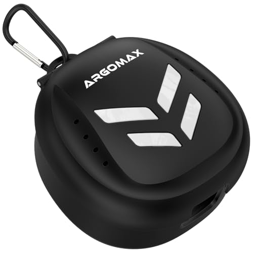 ARGOMAX Ventilated Mouth Guard Case with Carabiner Clip - Black & White
