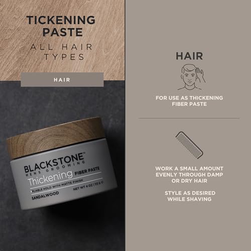 Blackstone Men's Thickening Fiber Paste - Volumizing Hair Styling Gel (4 oz)