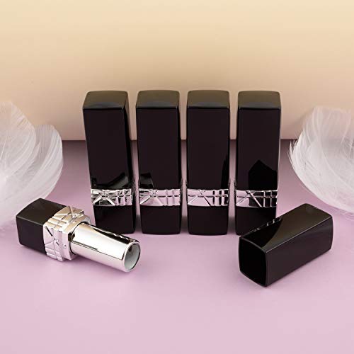 Allwon 10Pcs Black Rectangle lipstick Tubes - DIY Lip Balm Containers