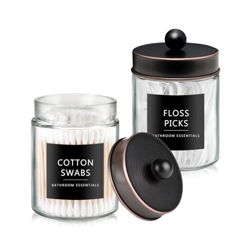 SheeChung 2-Pack Glass Apothecary Jars with Stainless Steel Lids