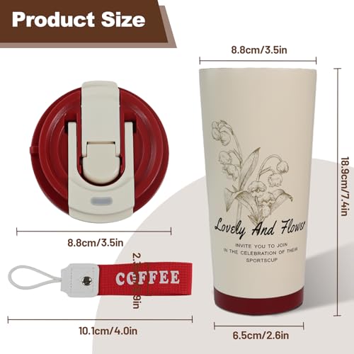 Insulated Coffee Tumbler 17.9oz - Stainless Steel Travel Mug