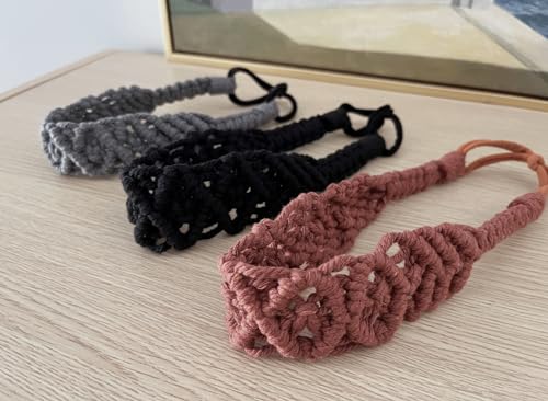 Hixixi 3PCS Cotton Rope Wide Braided Headbands for Women Girls Boho Stretch Hair Accessories