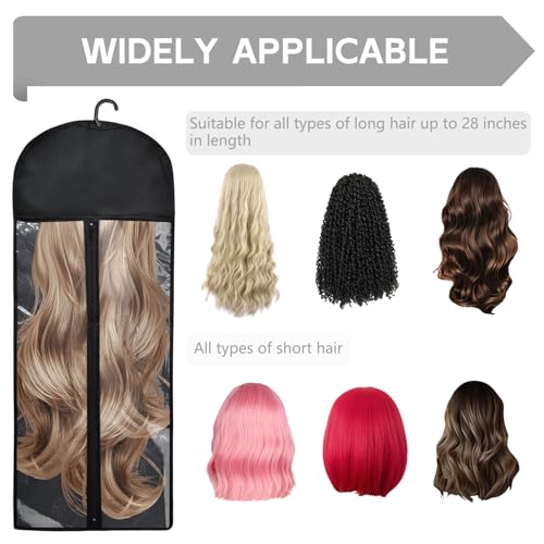 Ulbemoll Black 31.5-Inch Wig Storage Bag with Hanger – 5 Pcs