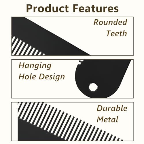 Portable Metal Beard Comb - Lightweight Zinc Alloy Pocket Grooming Tool