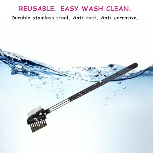 KALIONE Dual-Head Metal Eyelash Comb & Eyebrow Brush - Black