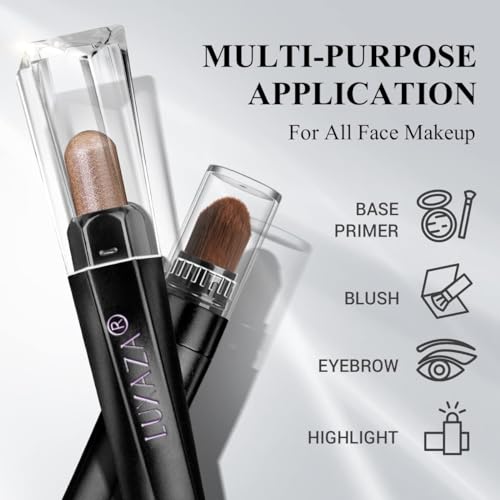 LUXAZA 10PCS Waterproof Metallic Eyeshadow Stick - Neutral Champagne Pink